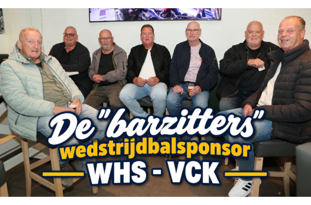 De barzitters: wedstrijdbalsponsor WHS – VCK