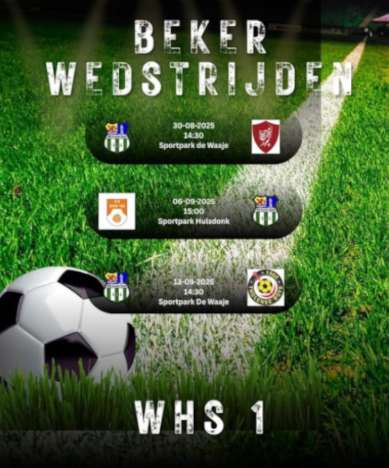 Indeling bekercompetitie WHS 1 bekend